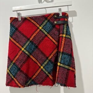 Urban Outfitters Red Plaid Mini Skirt
